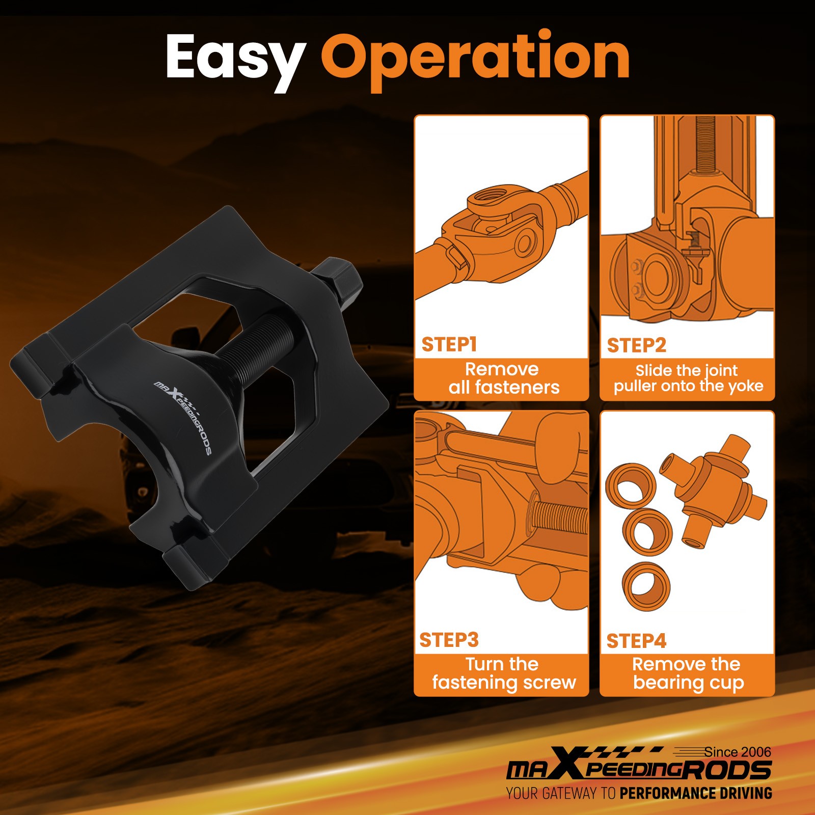 Heavy Duty Truck 10102 Universal U Joint Puller +5192 Bearing Cup Installer Tool