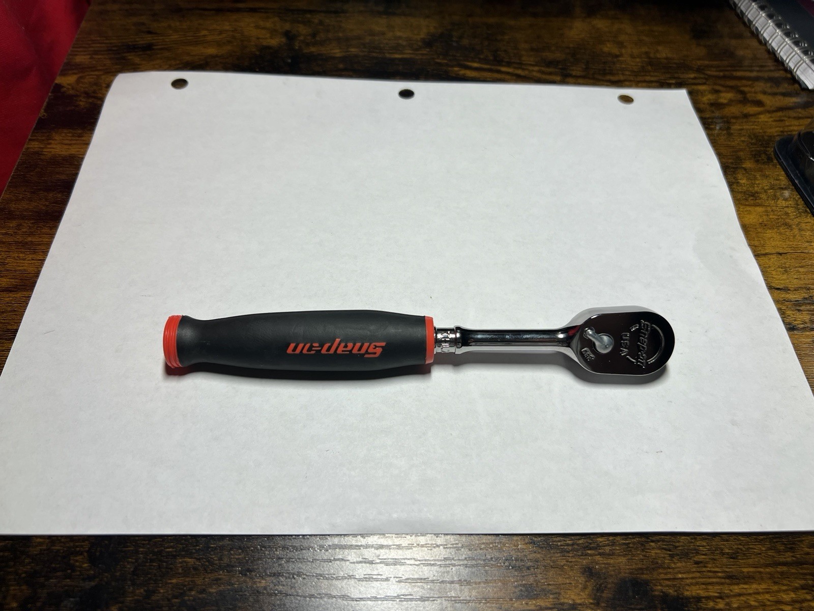 Snap-on Tools USA NEW 1/4″ Drive RED Soft Grip Long Handle Ratchet THL72