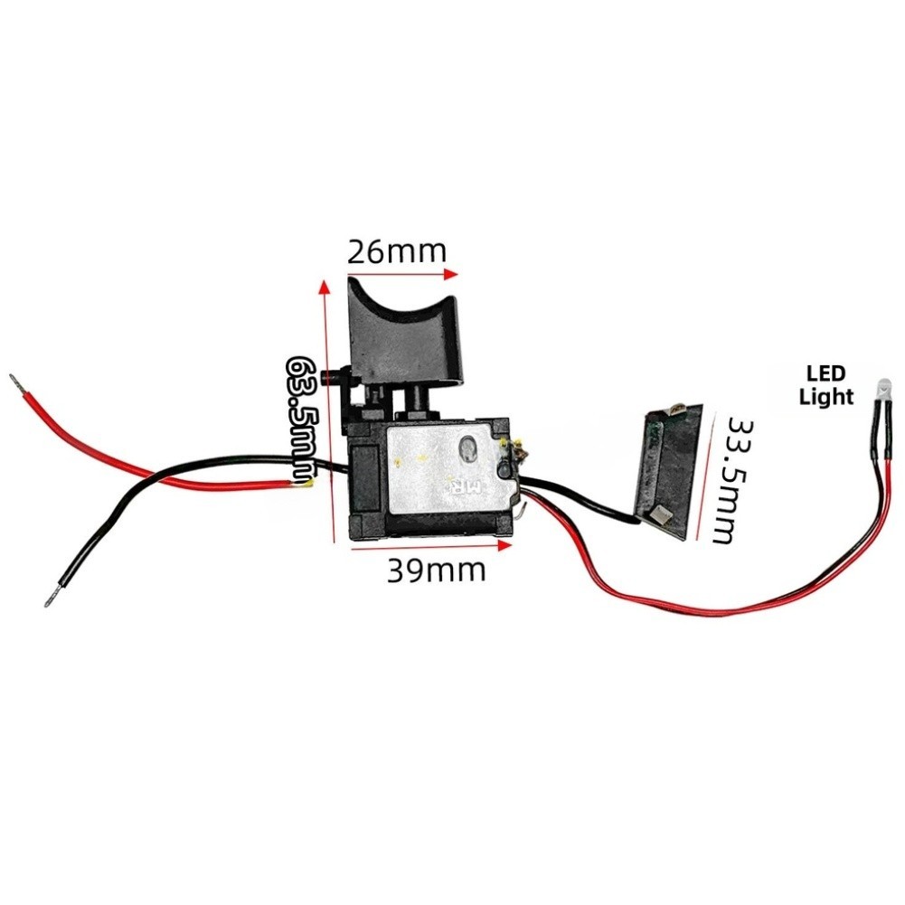 LED-Equipped 12V Drill Switch Replacement for Style Lithium Cordless Drills
