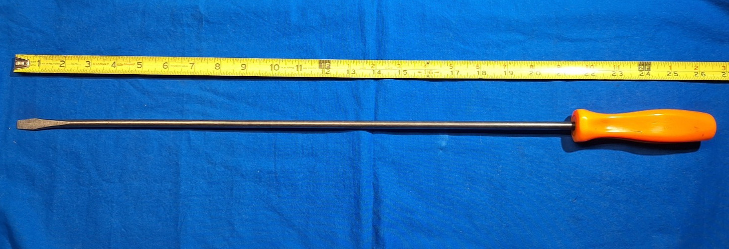 Snap-On SDD422 26″ long shaft slotted screwdriver HARD ORANGE Handle