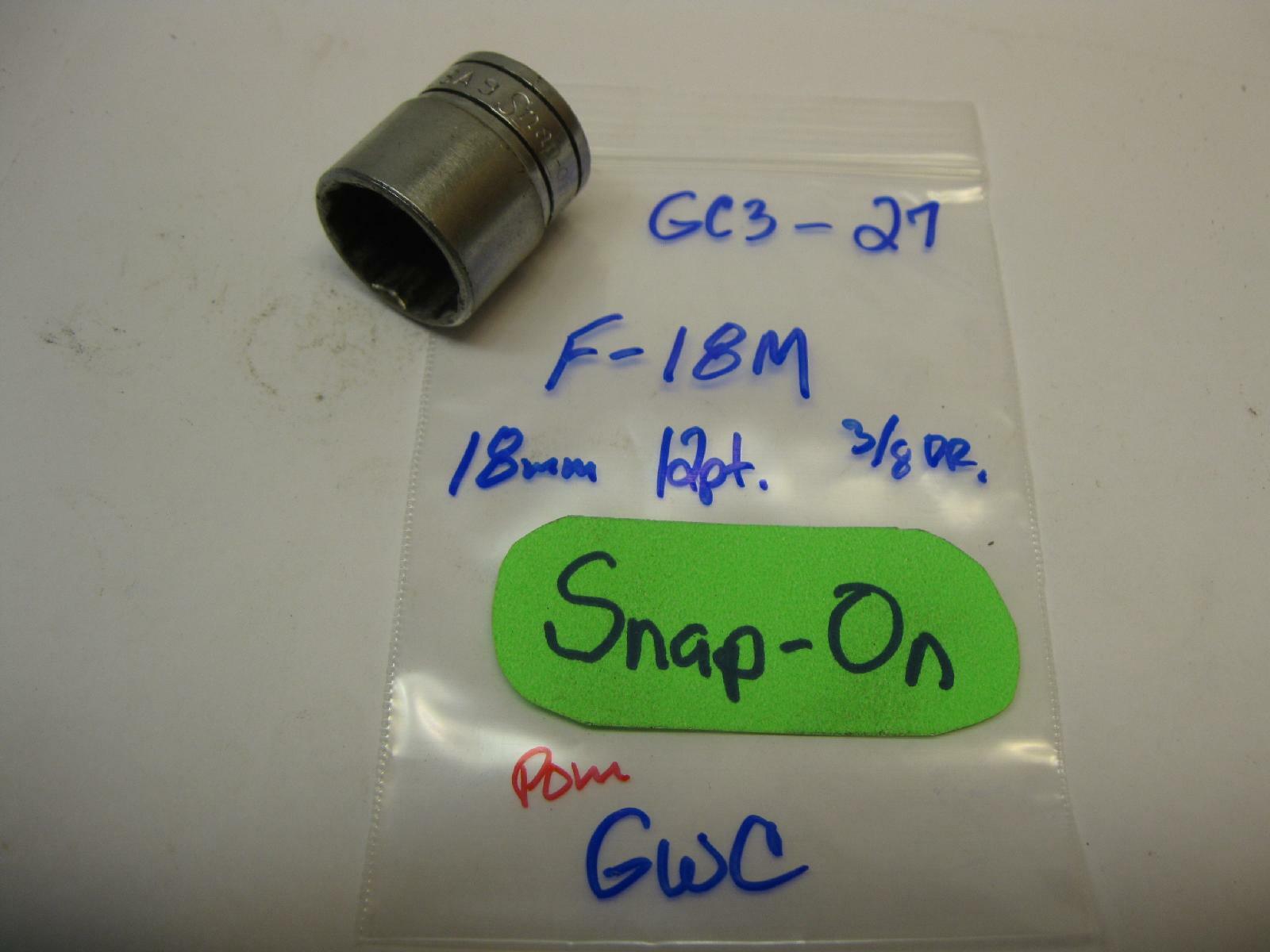 Snap-on tools 3/8″ drive 18mm metric 12pt. SOCKET F-18M