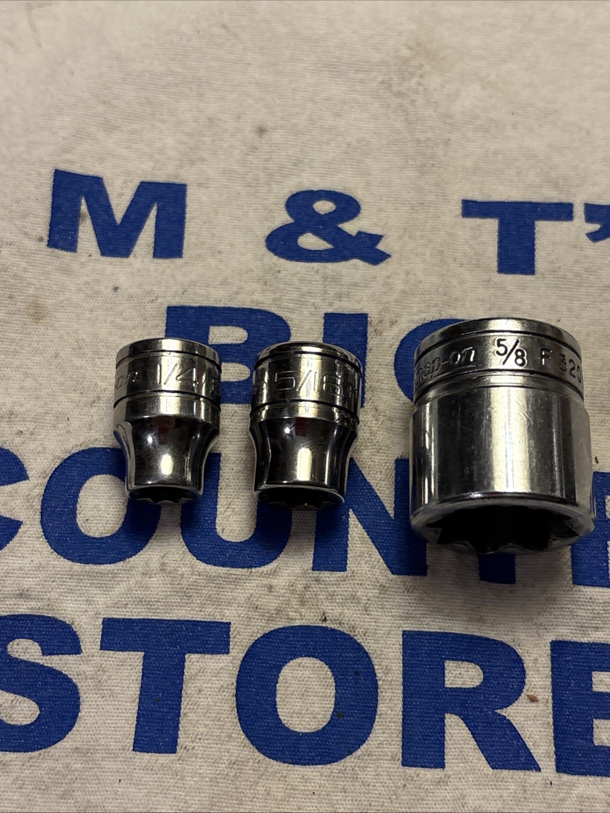 Snap-on USA 3/8″ Drive Double Square Sockets 1/4″, 5/16″, 5/8″ F308, F310, F320