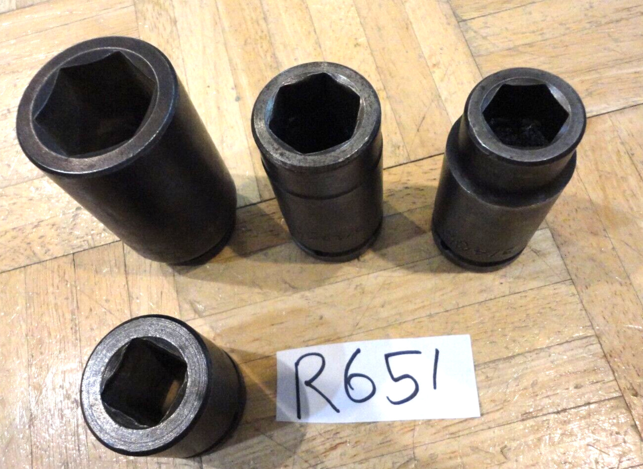 MAC TOOLS 4 PIECE 3/4 DRIVE SAE. DEEP IMPACT & SHORT BUD WHEEL SOCKETS