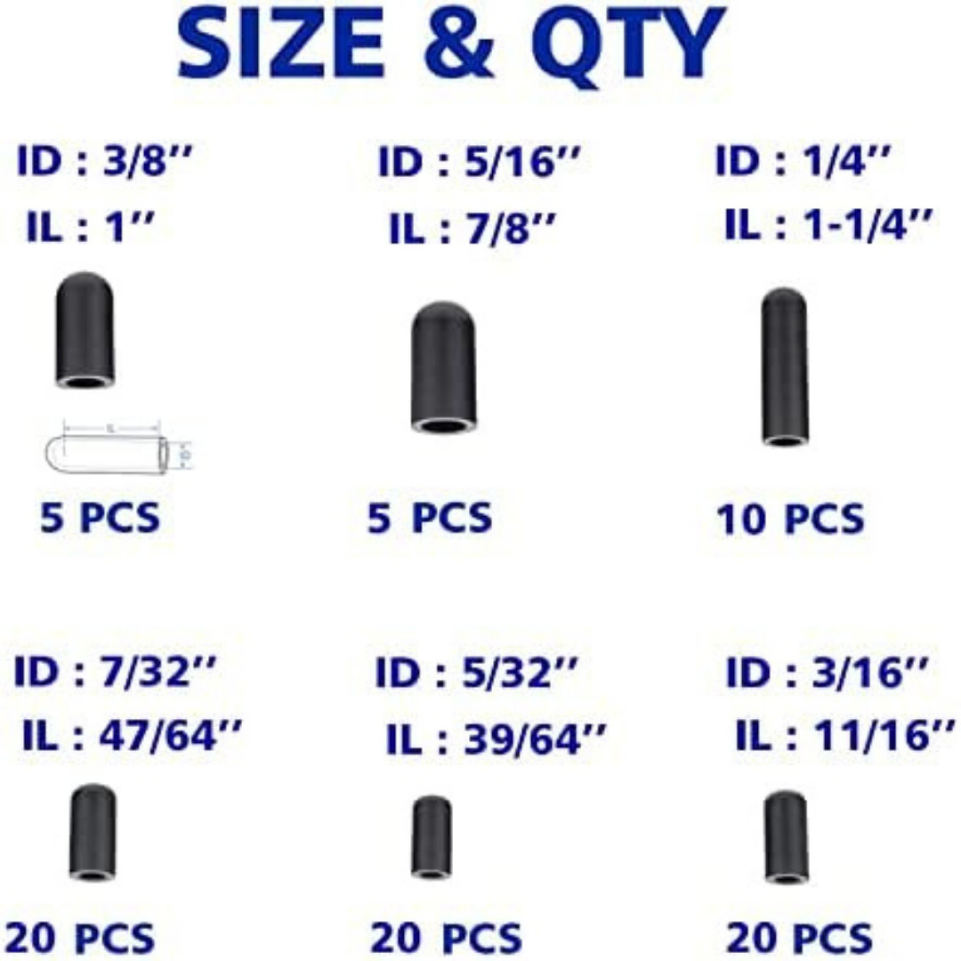 100 Pcs Carburetor & Vacuum Rubber Cap Plug Assortment Kit Intake Vacuum Lines