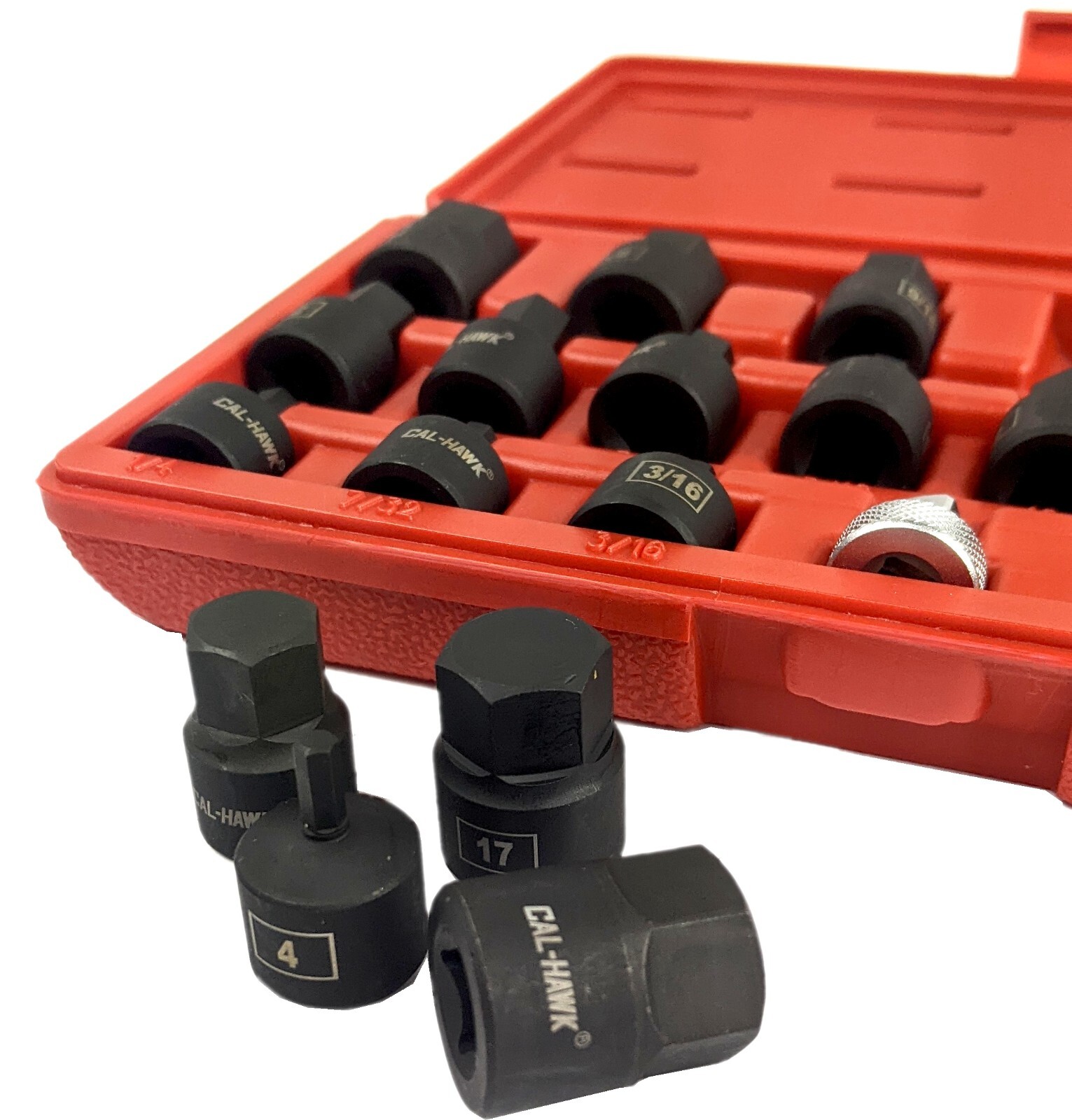 21pc 3/8″ Drive SAE and Metric Hex Low Profile Nano CR-Mo Impact Socket Bit Set