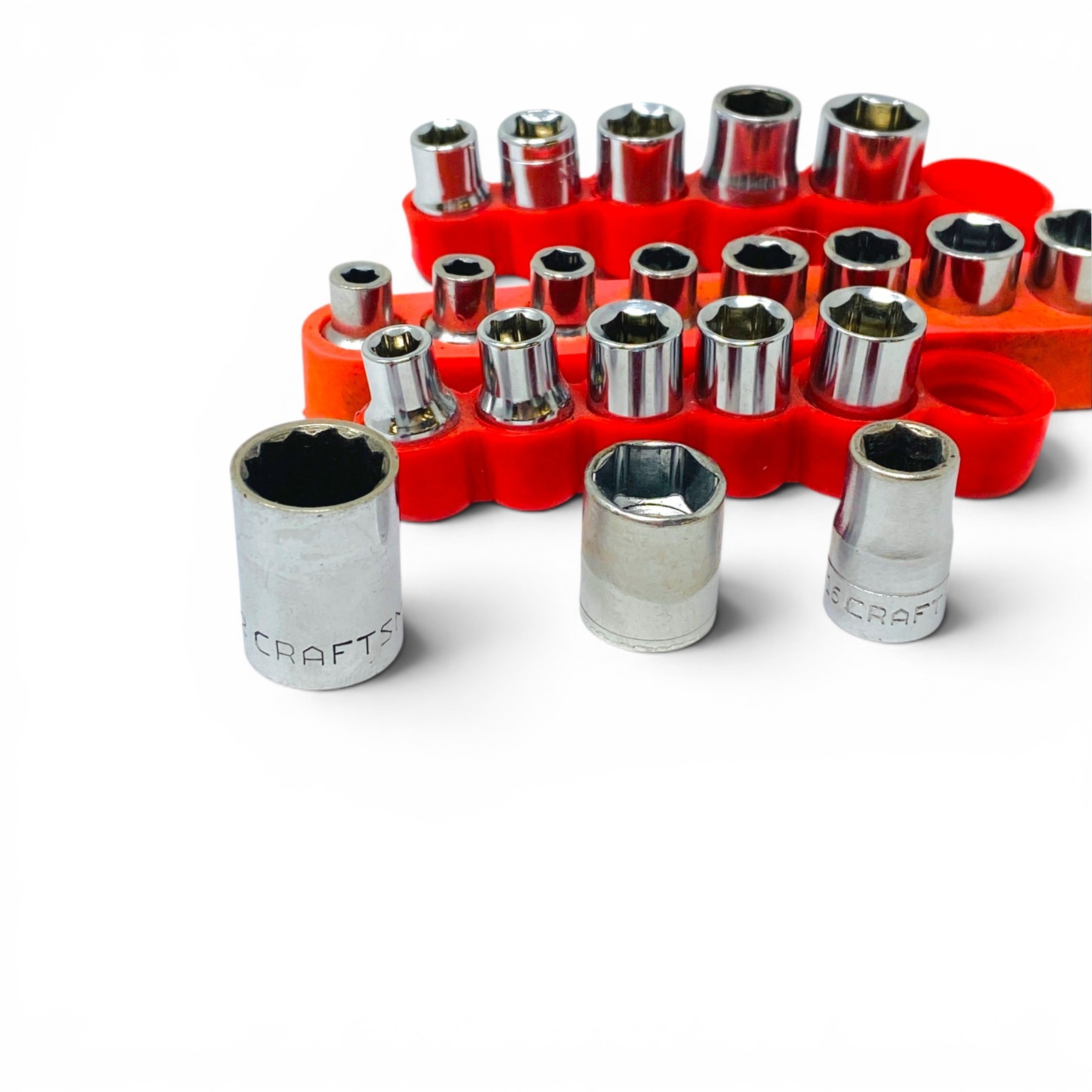 Craftsman Socket Lot Set Mixed Drive SAE Metric Variety 6 Pt 12 Pt, 21 pcs