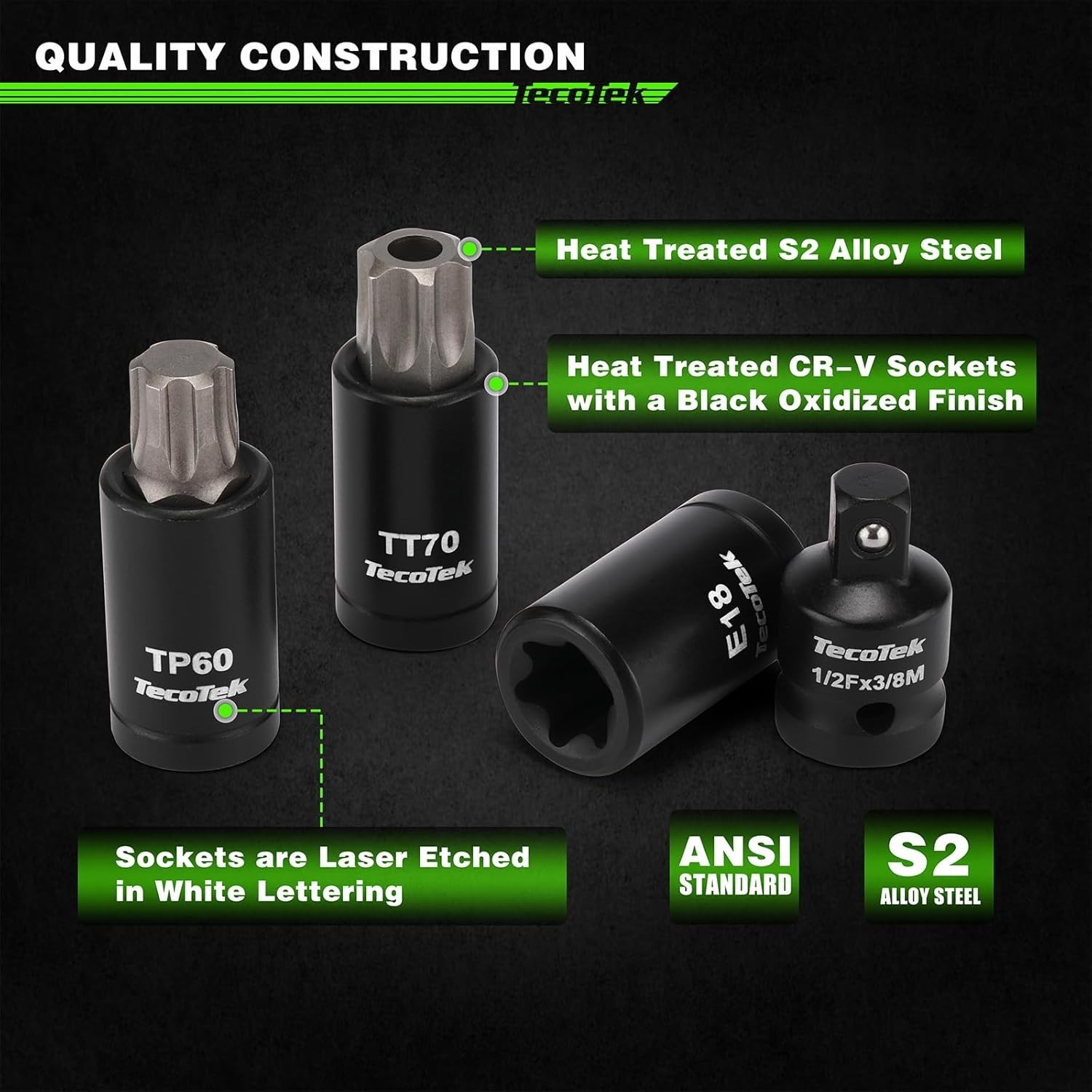 67-Piece Master Torx Bit Socket and External Torx Socket Set, 1/4″, 3/8″ and …