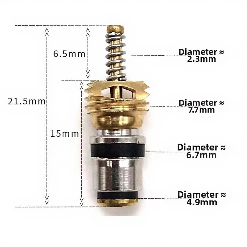 R134a Automotive AC Valve Cores Set of 10 for High and Low Pressure Systems