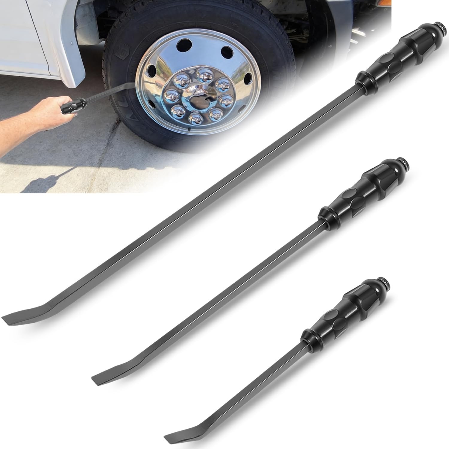 For Automotive Repairs LSQ42103 Angled End Handled Pry Bar w Striking Cap Set