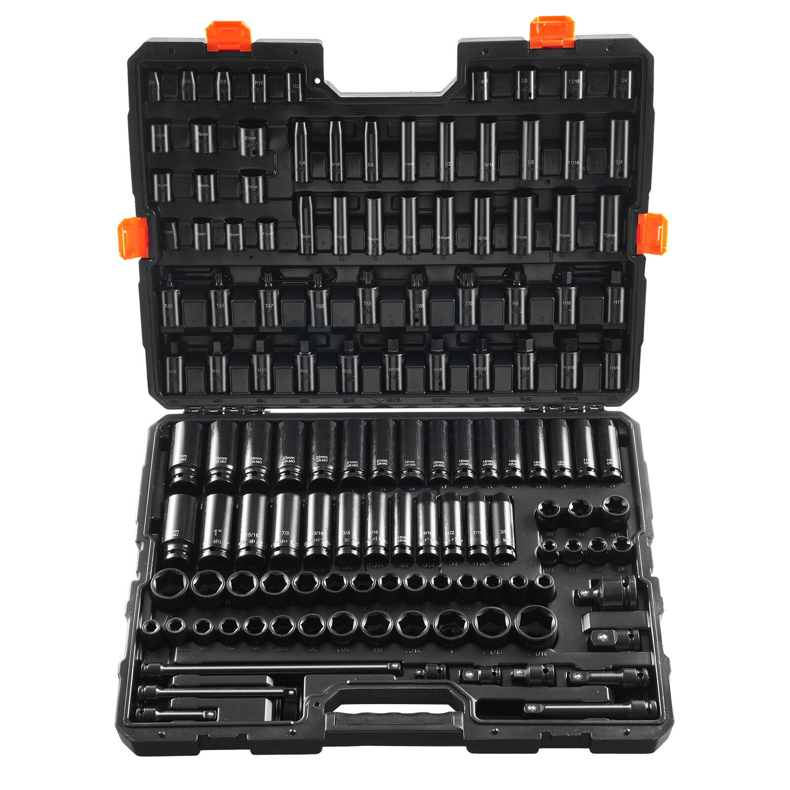 VEVOR Impact Sockets Set 130PCS 6-Point 3/8″ & 1/2″ Drive Bit Ratchet Tool Kit