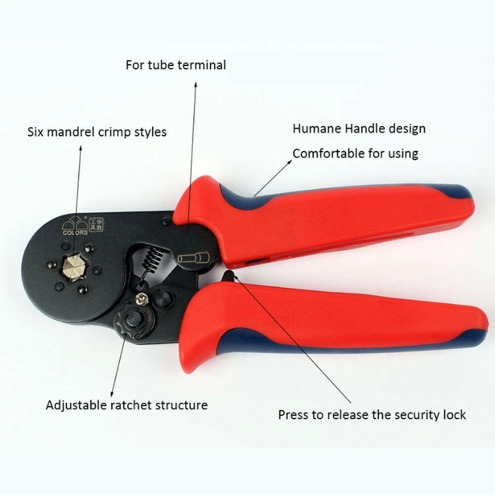 Ferrule Crimping Tool Kit Self-adjustable 1200pc Terminal Wire Crimper Pliers
