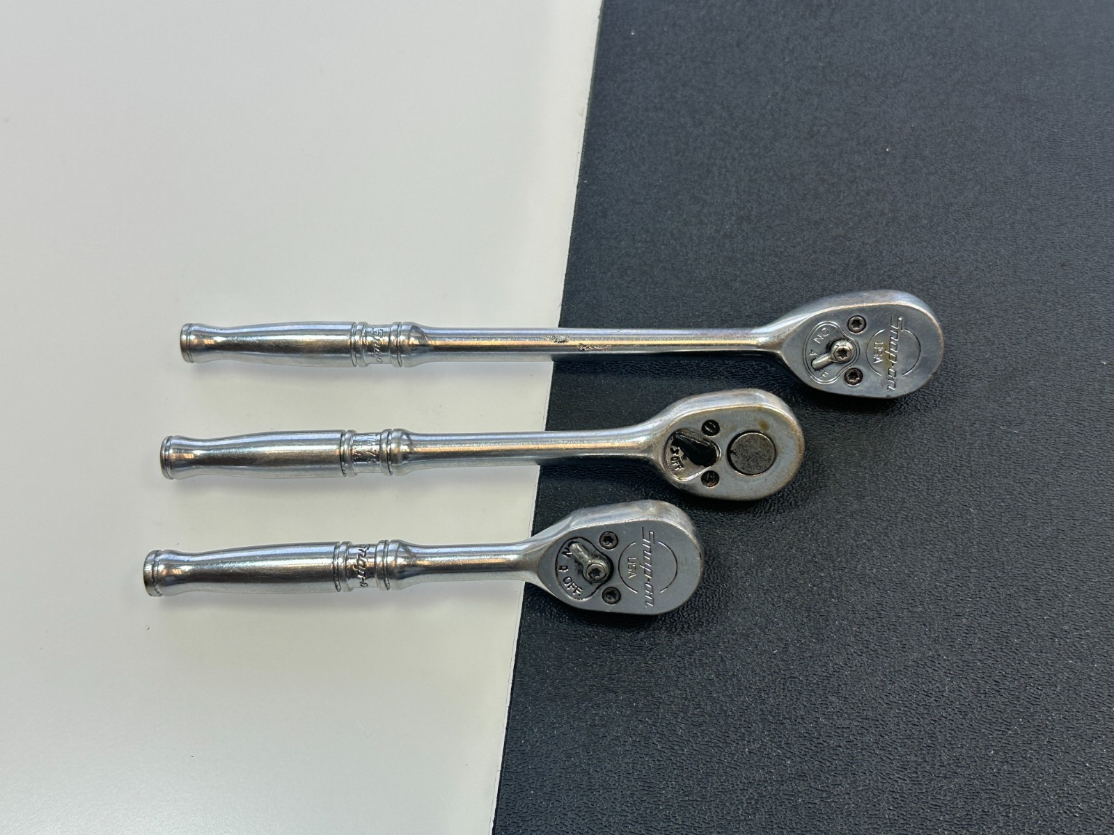 🇺🇸 Snap-on Tools USA 3pc 1/4” Drive Chrome Ratchet Set Lot TML830, TM75, TM830