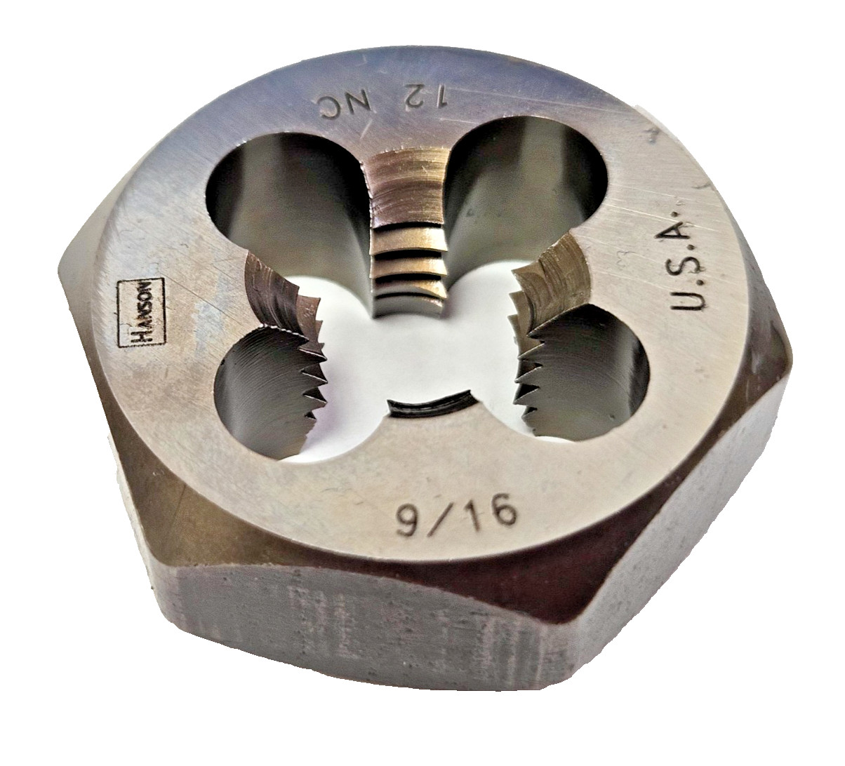6848 ZR 9/16-12 X 1-7/16″ NC Hex Die Irwin Hanson Carbon Steel USA Rethreading