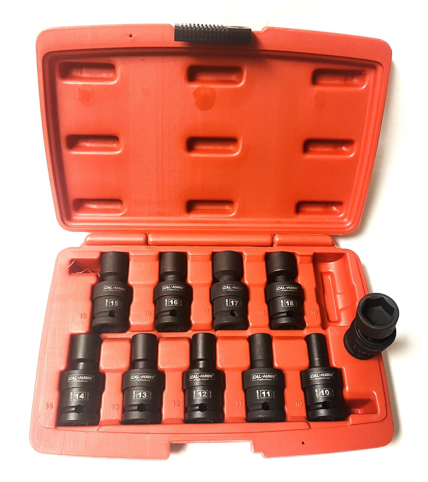 10pc 1/2″ Dr Shallow Swivel Universal Impact SKT Set CR-MO, MM Taiwan, BISSU104M