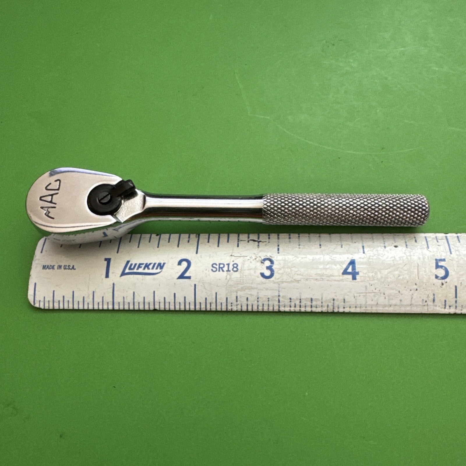 MAC Professional Tools USA 1/4″ Drive 4.75″ Long Knurled Pear-Head Ratchet MR5