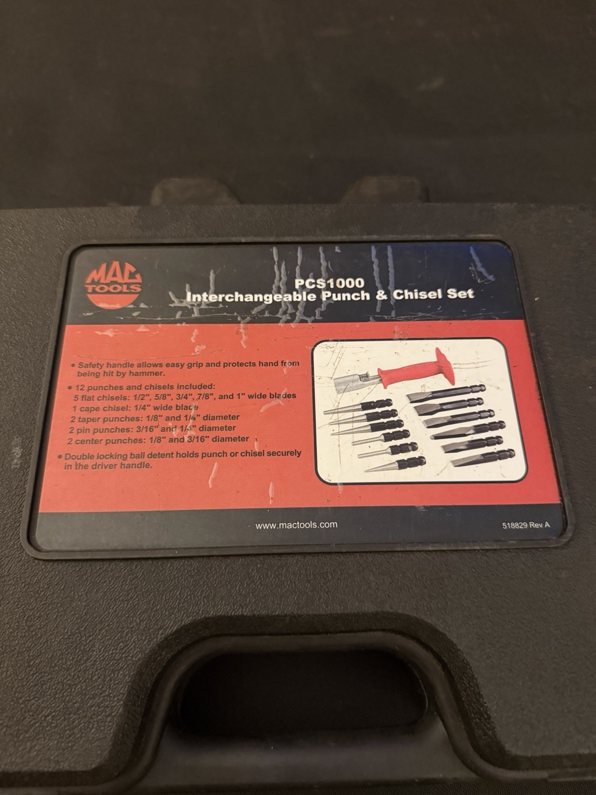 MAC Tools PCS1000K 12pc Chisel & Punch Set w/ Case