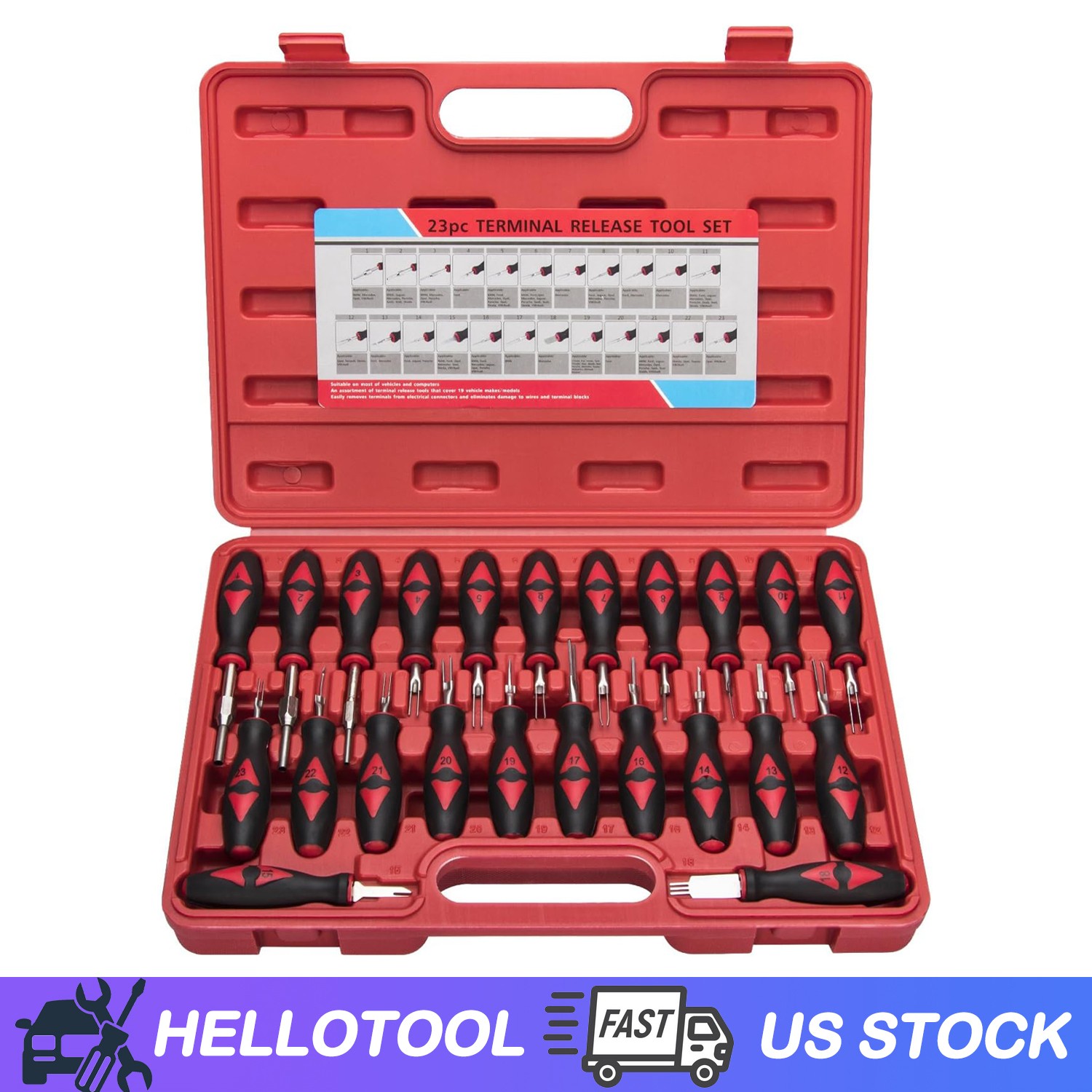 23PCS/Set Universal Wire Terminal Release Electrical Connector Removal Tool Kit