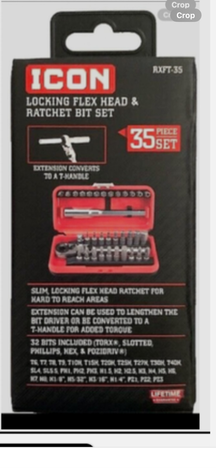 ICON Locking Flex Head Ratchet and Bit Set, 35 Piece NEW / Ships Fast!