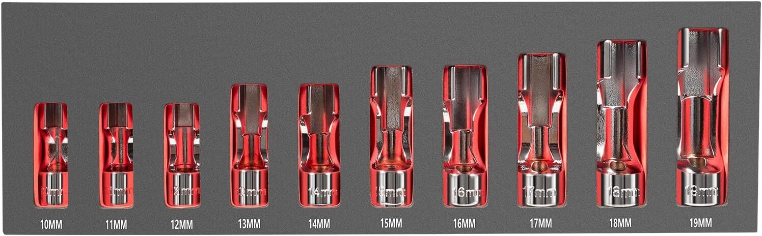 10 PACK 12030 Flare Nut Socket Set 3/8″ Drive Fuel Line Socket Wrench 10mm-19mm