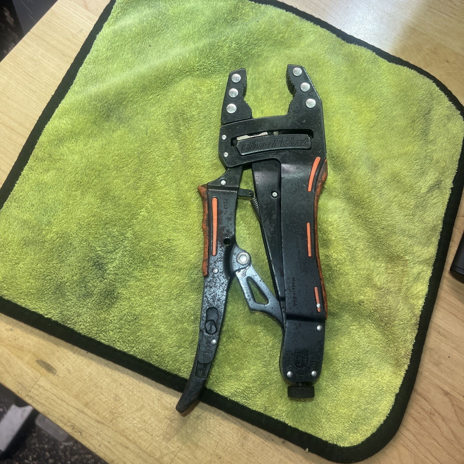 🇺🇸 Blue Point Tools Self Locking Pliers Vise Max Grip Force Adjustable Orange