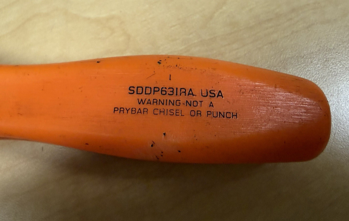 Snap-on Tools USA Phillips Head Screwdriver SDDP63IRA Nascar Racing Orange