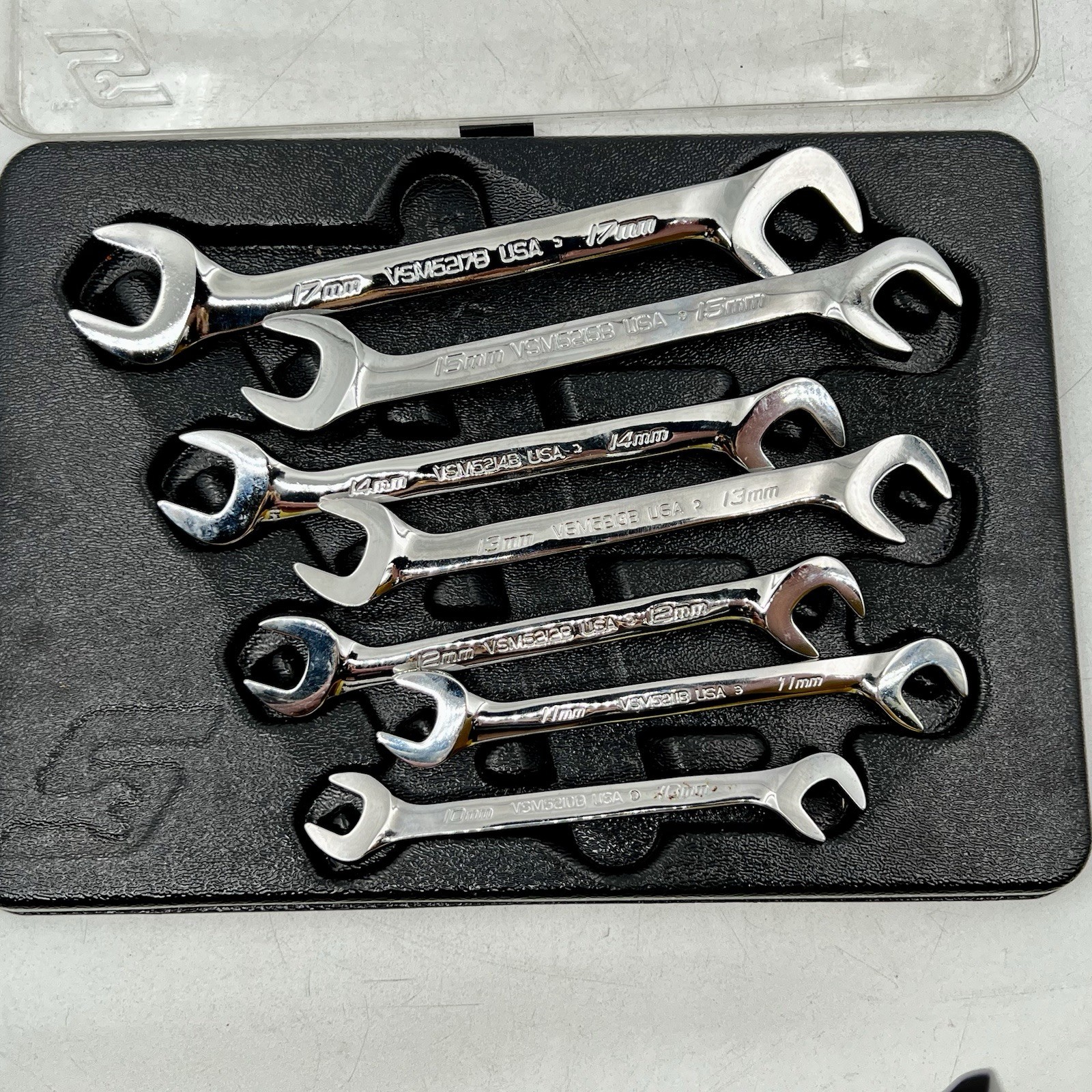 Snap-On PAKLD176 7pc Metric Angled Double Open-End VSM Wrench Set 10-17mm