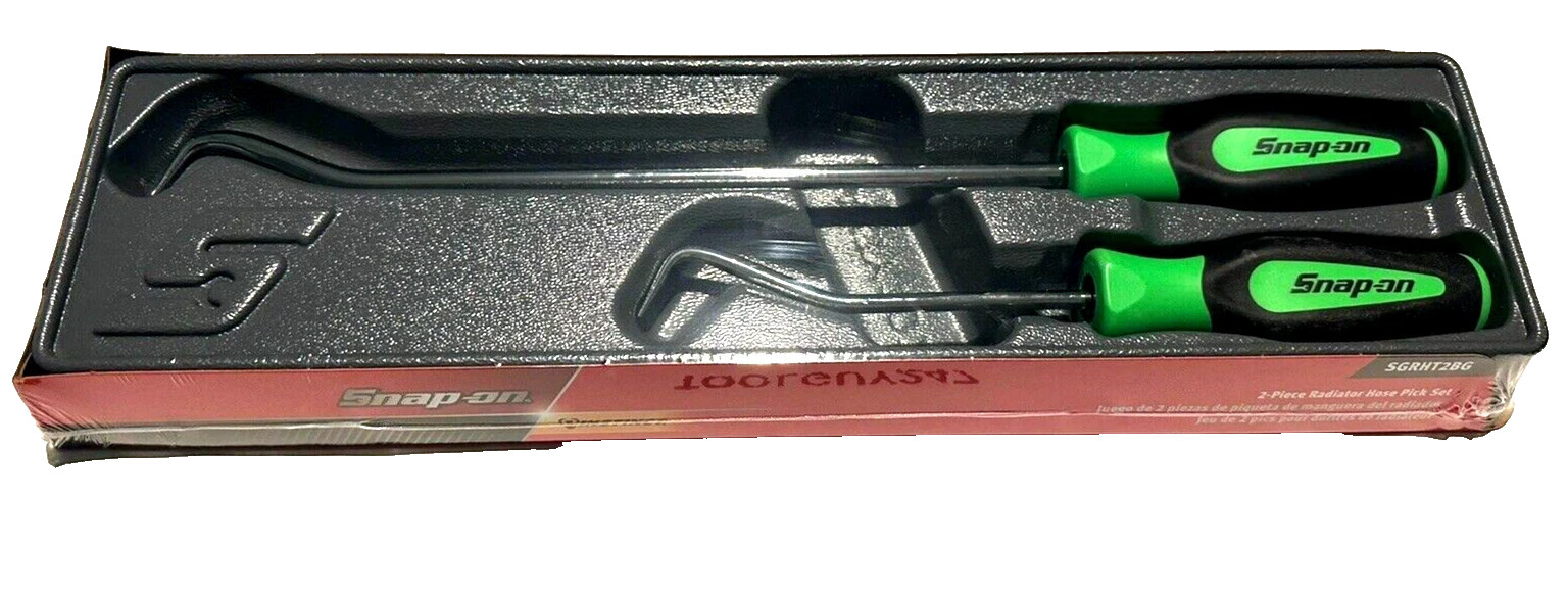 SNAP ON TOOLS USA SGRHT2BG 2pc Radiator Hose Pick Set Green New Sealed Free Ship