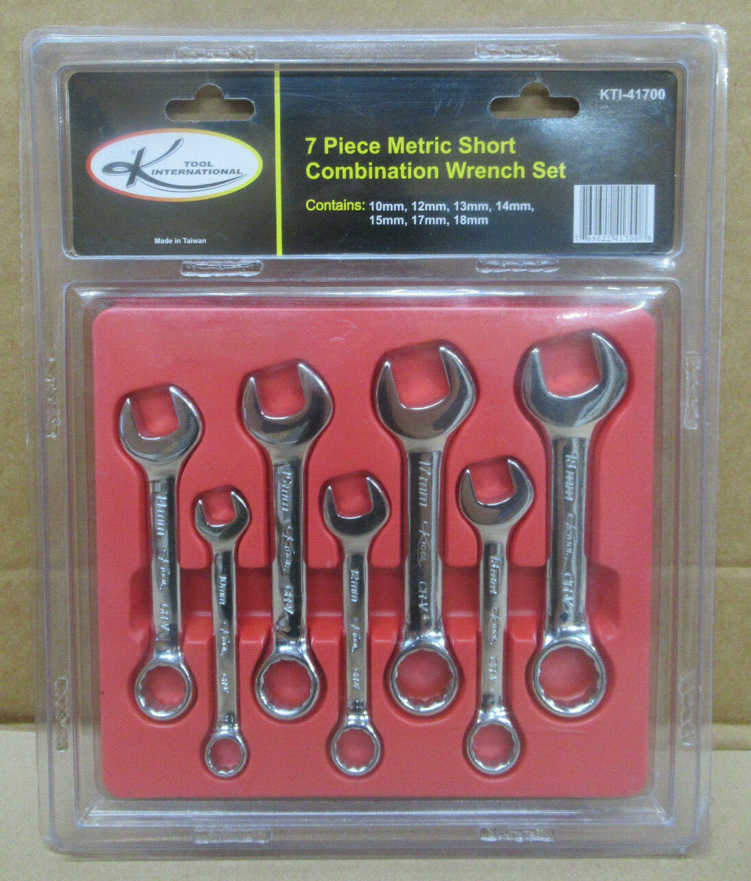 K TOOL INTERNATIONAL KTI-41700 7 PIECE METRIC SHORT COMBINATION WRENCH SET