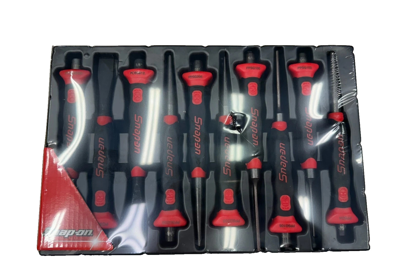 Snap-on Tools RED 10 Piece Soft Grip Punch and Chisel Set PPCSG710R NEW SEALED