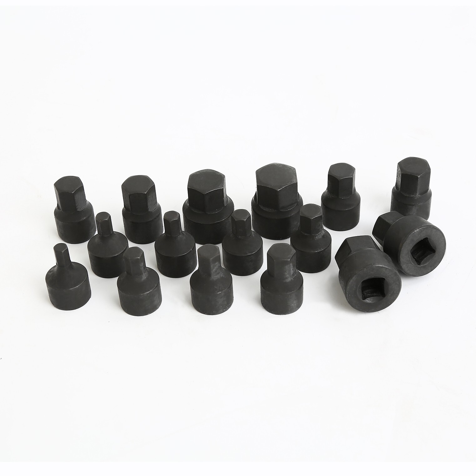 3/8 Inch Drive Low Profile Impact Hex Driver Set SAE Metric Size 16 Pieces
