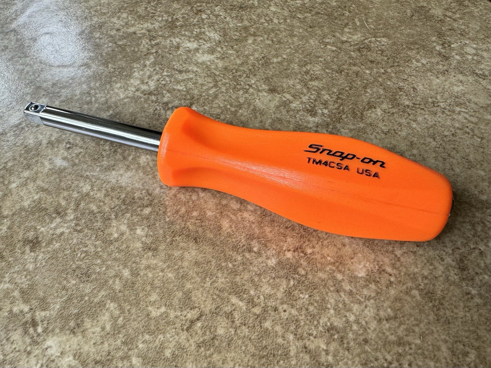 🟠 NEW Snap-On ORANGE Hard Handle 1/4″ MALE / FEMALE Socket Driver TM4CSAO U.S.A