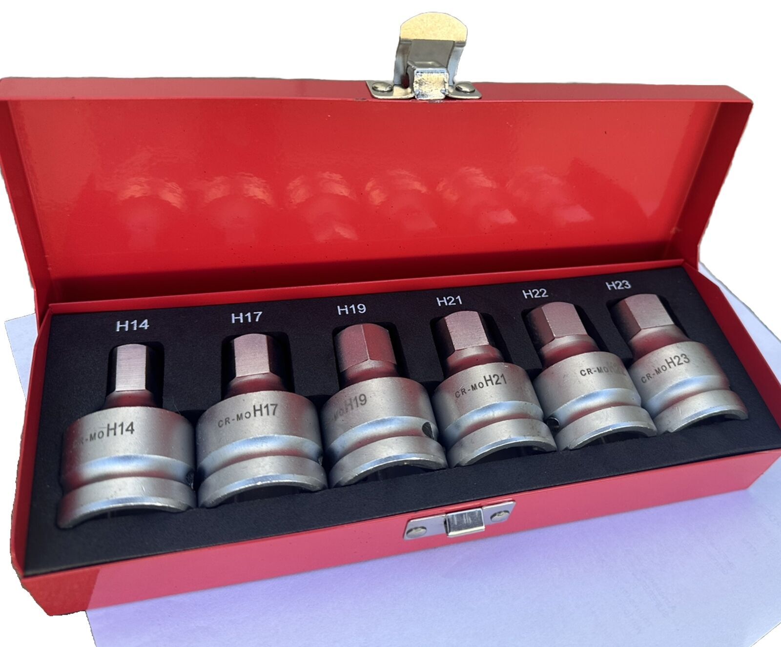 6pc 3/4” Dr. Jumbo Sturdy Hex Allen Socket Bit Cr-MO 14,17, 19, 21, 22, 23mm