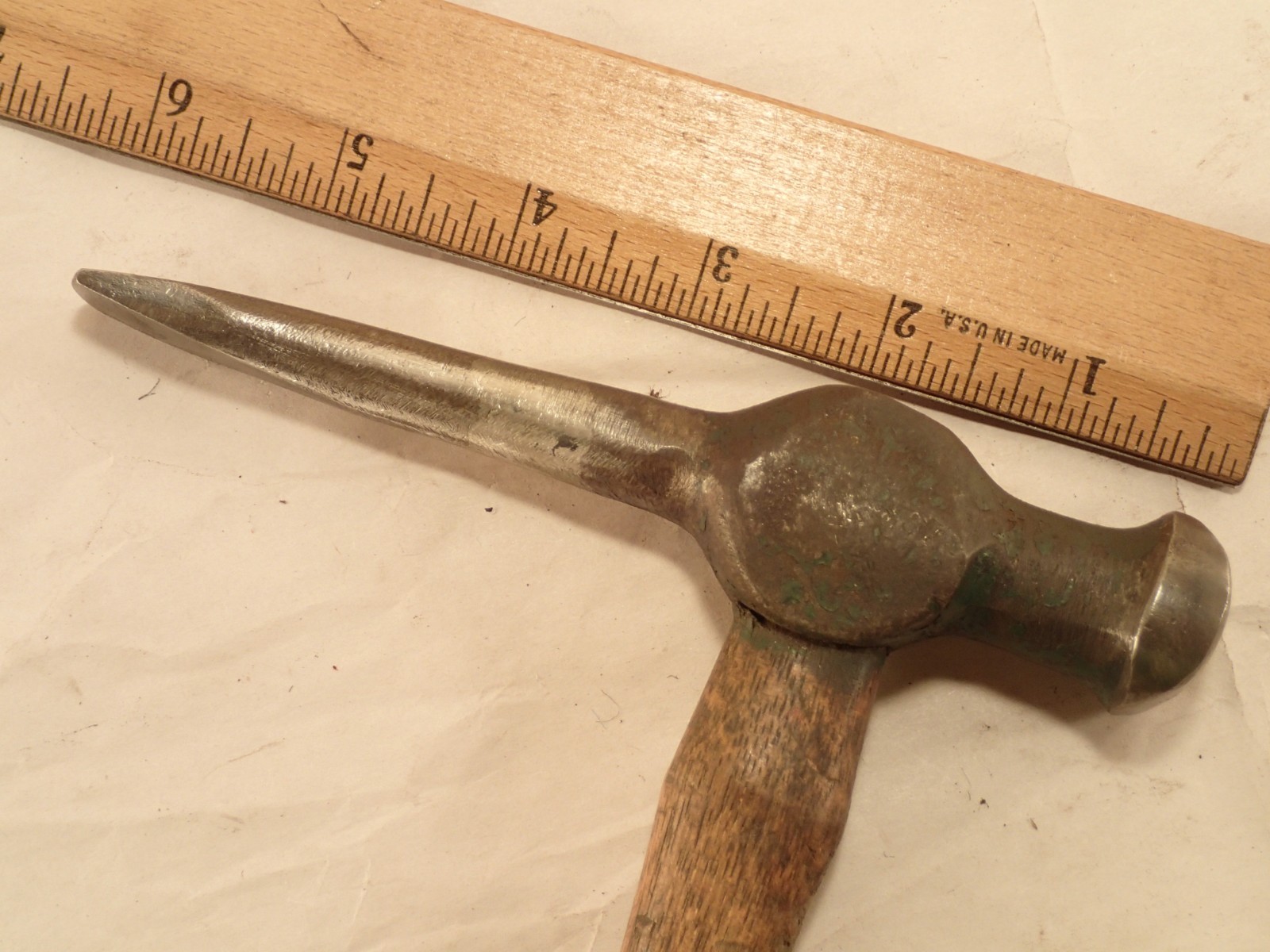 Vintage SENTRY 13 oz. Rounded Ball Pein Auto Body Hammer w/ Flat Spike End, 12″L