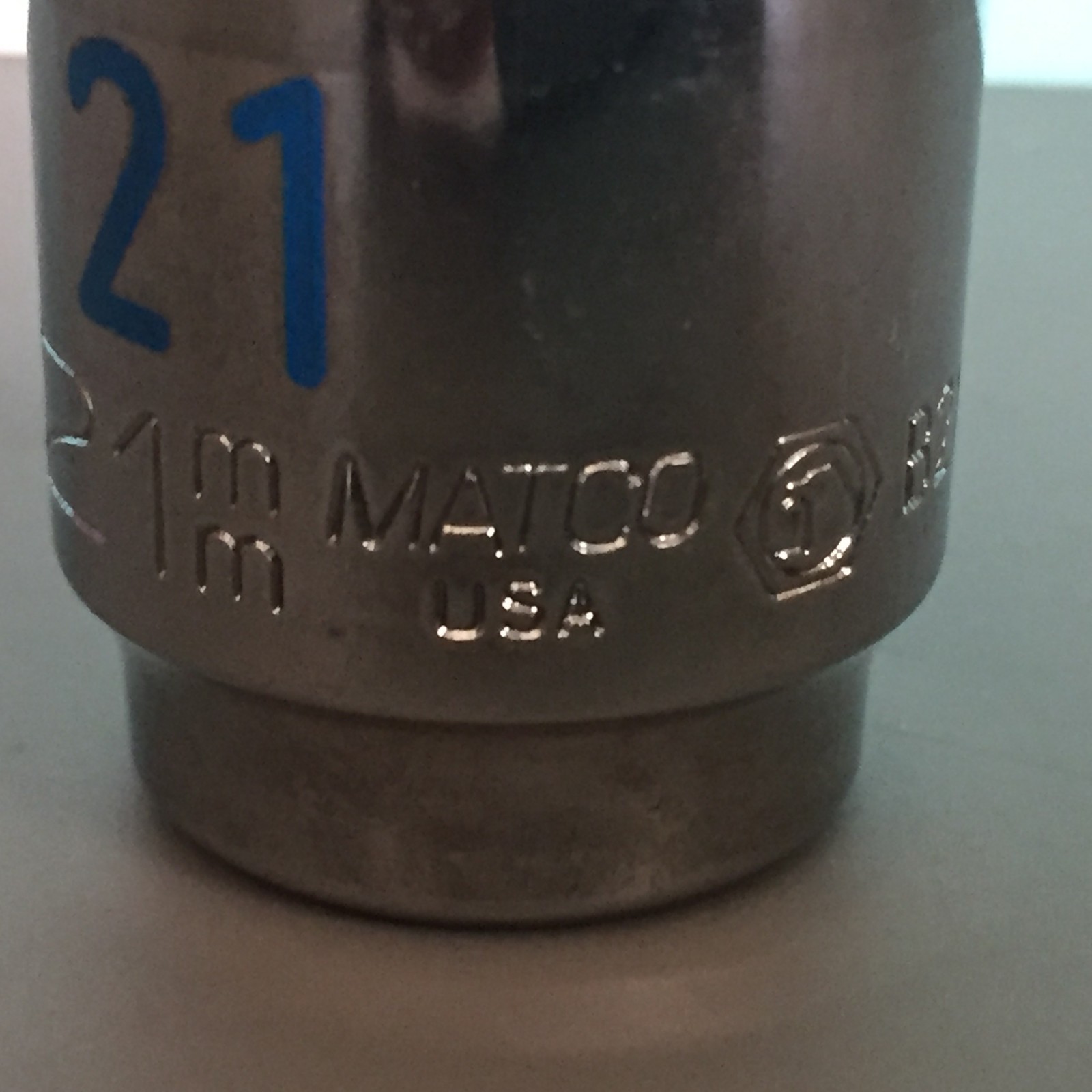 Matco Tools USA B21M6A 21mm Metric Shallow Socket 3/8″ Drive 6 Point Chrome