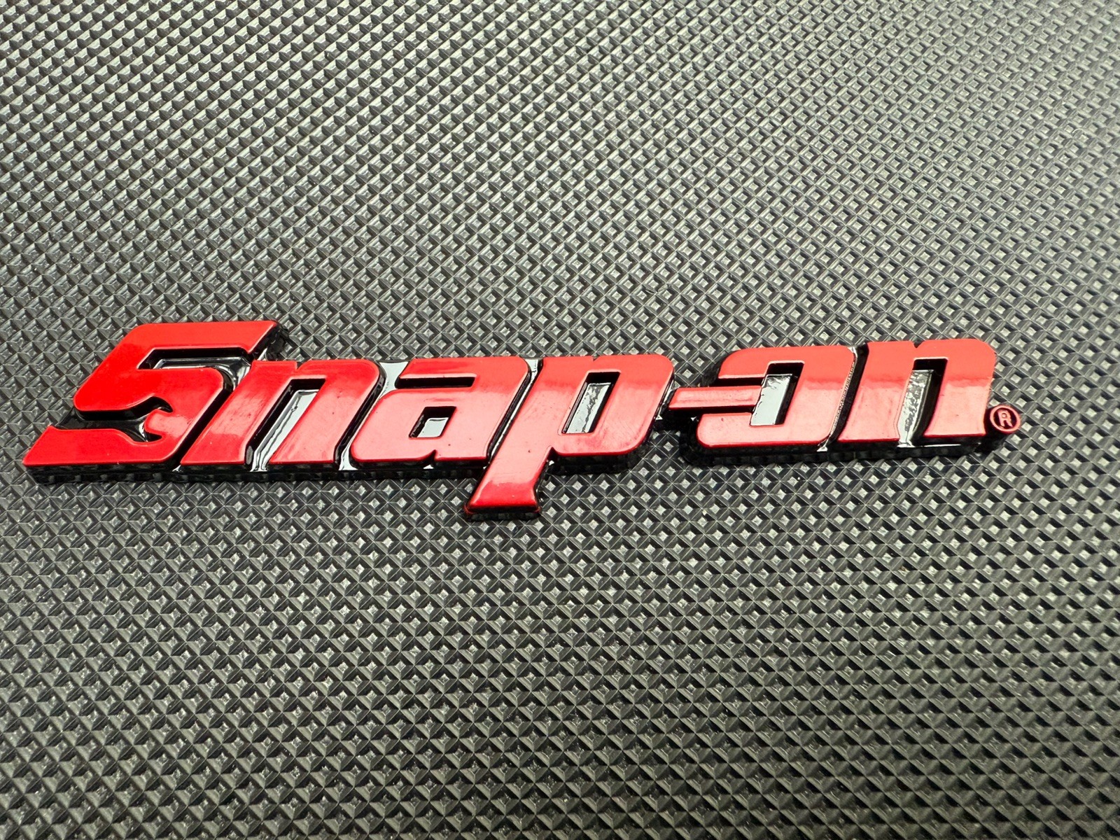 New Snap On LOGO 8” RED METAL Toolbox Roll Cab Badge Logo Emblem Sticker Decal