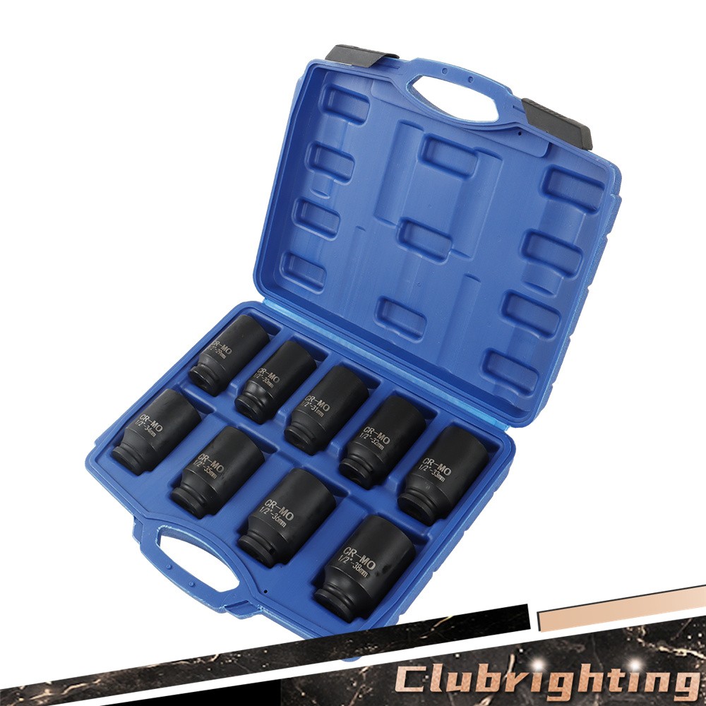1/2″ Drive Deep Impact Socket Set – Metric Axle Hub Nut Sockets 29-38mm 9Pcs