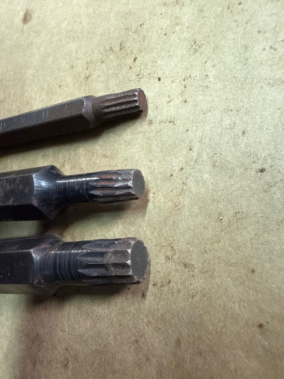 2pc K-D TOOLS #2302 & 2305 6mm & 10mm TRIPLE SQUARE BIT SET «NEW » USA 🇺🇸