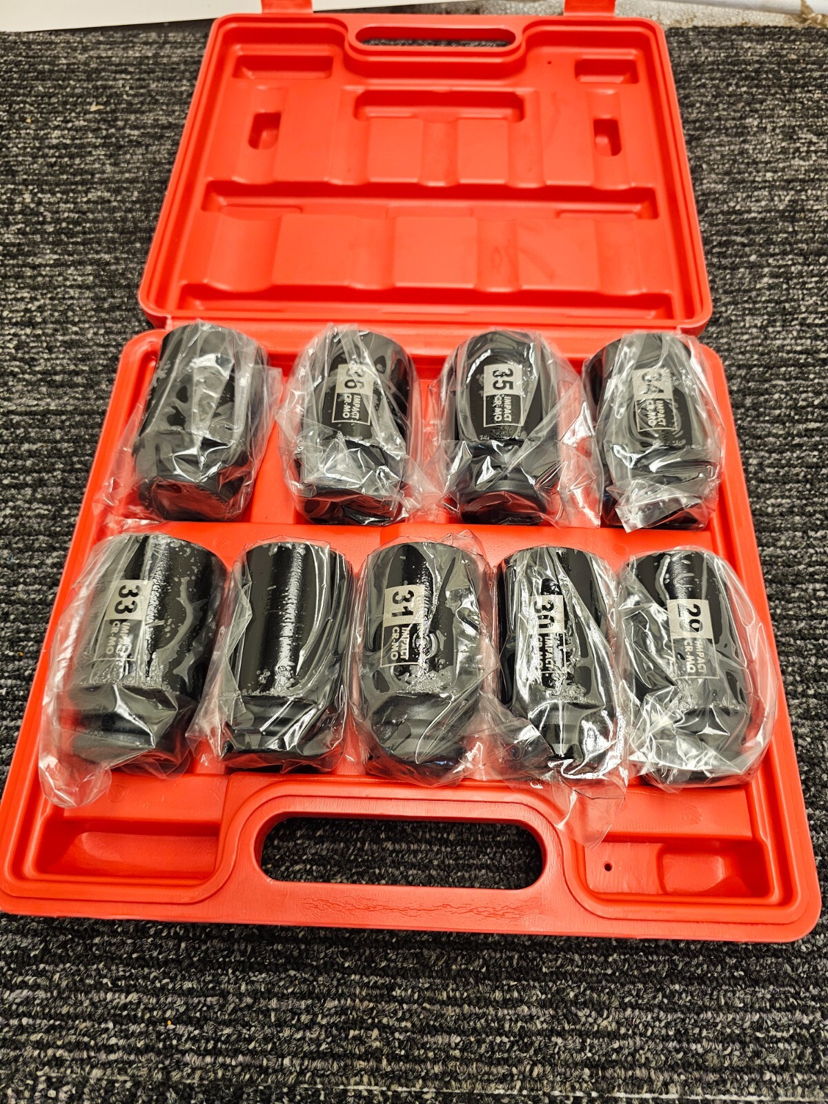 9 Pieces Professional Tools 1/2″ Dr. Axle Nut Socket Metric 29-38mm