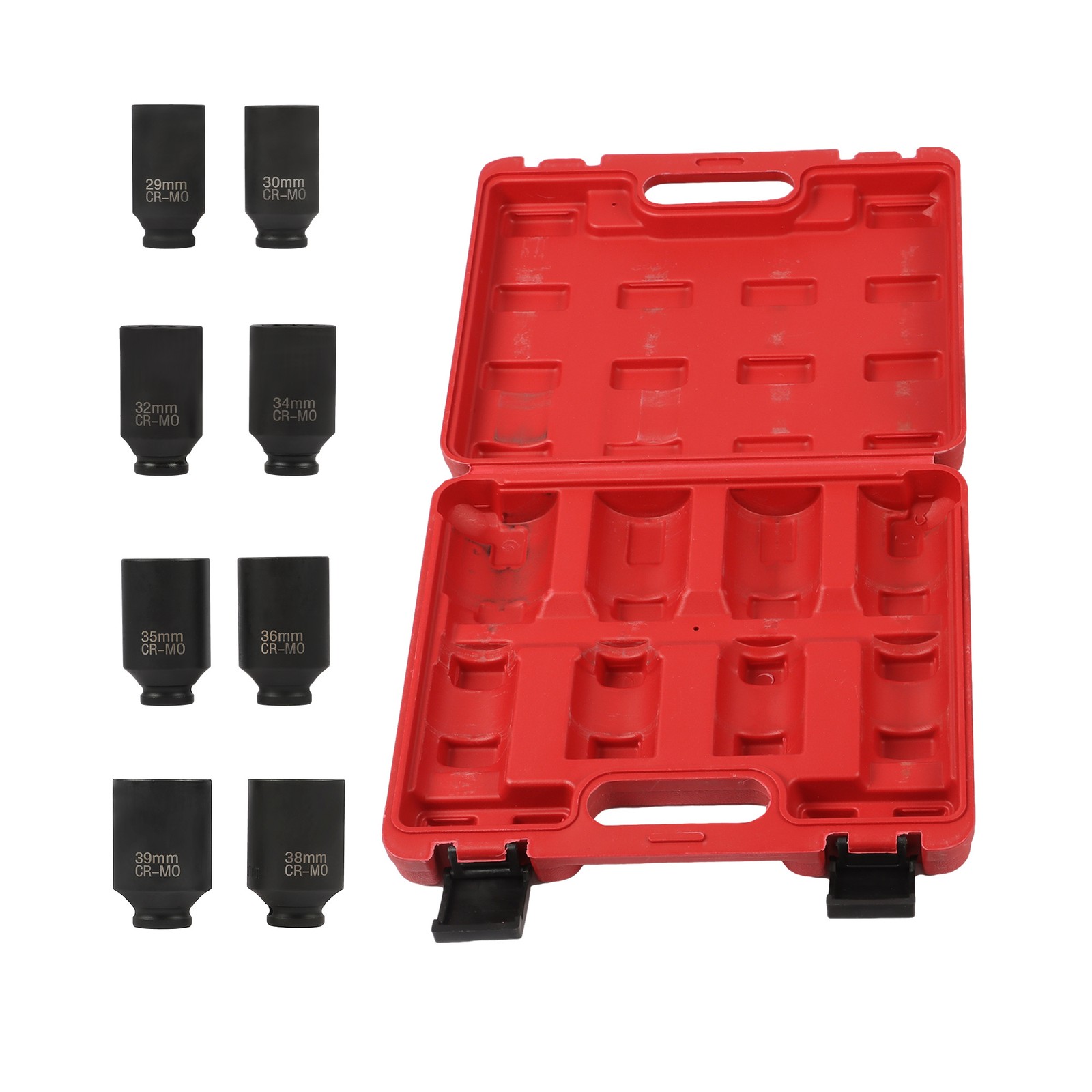 Labwork 8PCS 1/2″ Drive Deep Spindle Axle Nut Impact Socket Set 12 Point