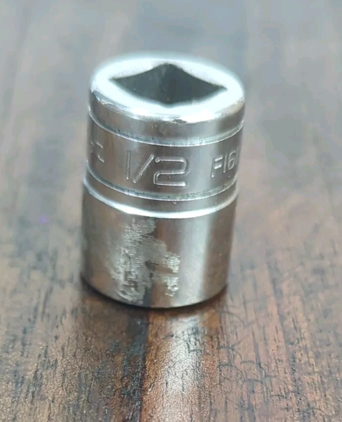 Snap-on Tools USA F161 3/8″ Drive 1/2″ SAE 12 point Shallow Chrome Socket