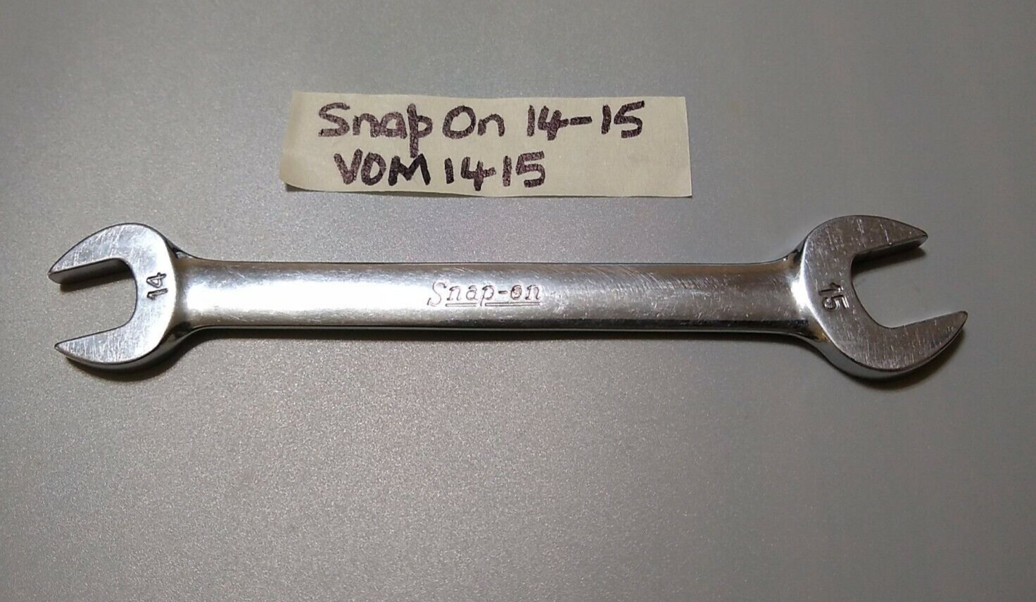 SNAP ON VOM1415, 14MM. X 15MM. OPEN END WRENCH 6.9″ LONG.