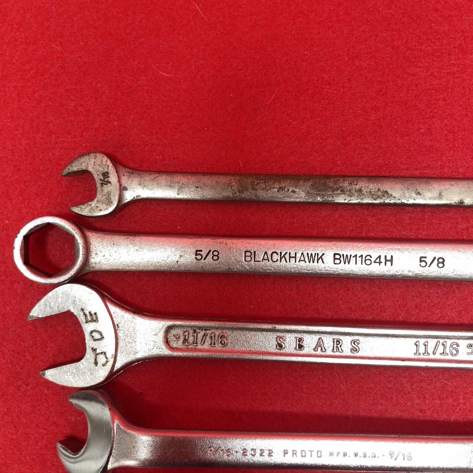Snap on Lot of 9 MAC Proto Sears BluePoint Bonney Combination Wrenches Mechanic