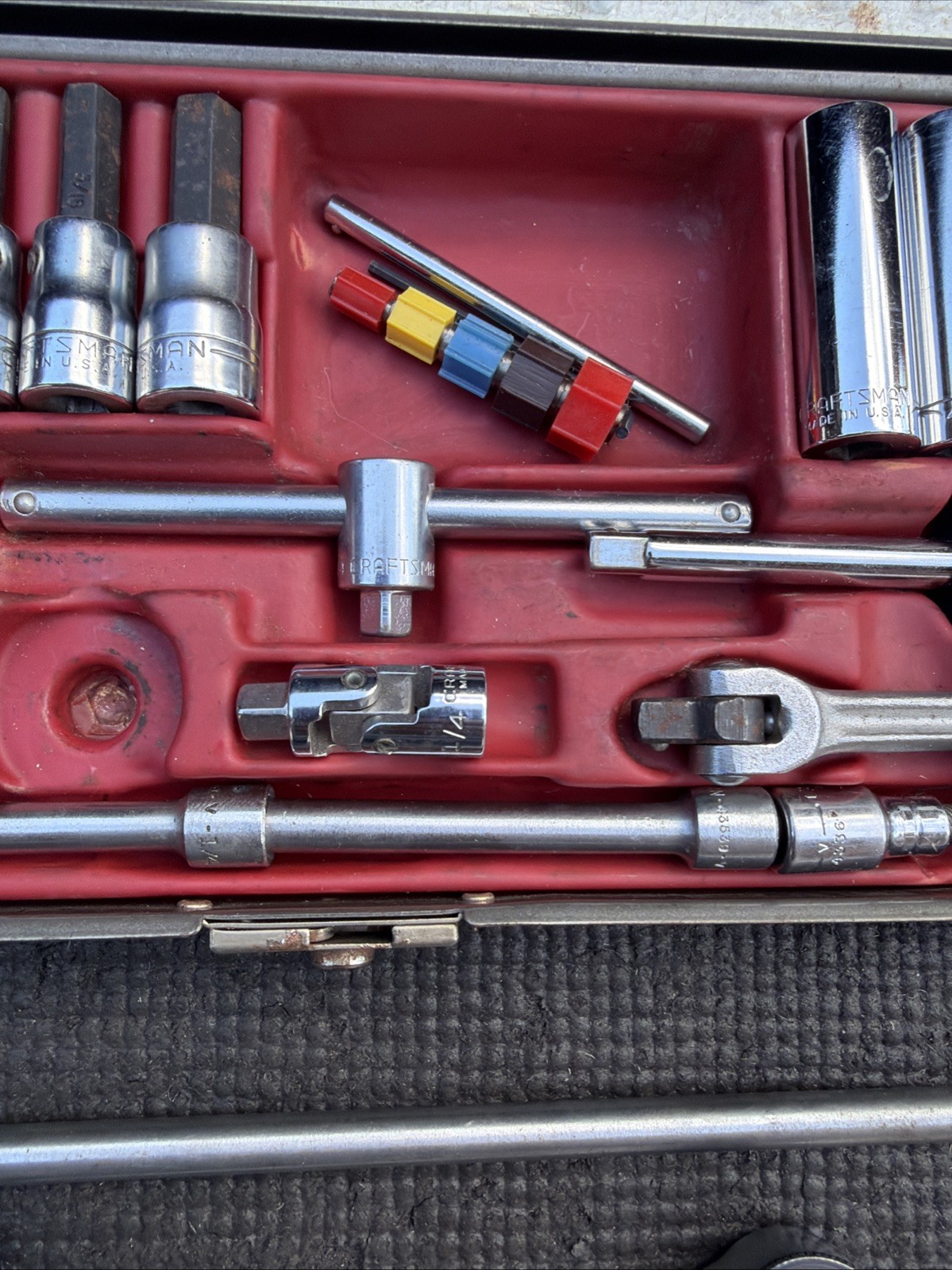Sears Craftsman 1/4″ Drive 48pc SAE RHFT Socket Set Metal Case USA RARE 44302