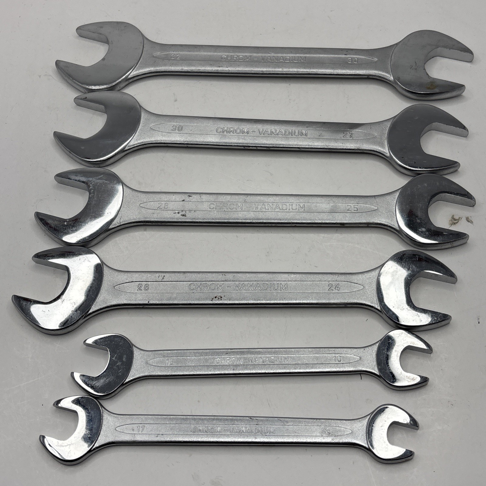 Heyco 350 Metric Open End Wrench Set 6 Pcs 13×17 16×18 24×26 25×28 27×30 30x32mm
