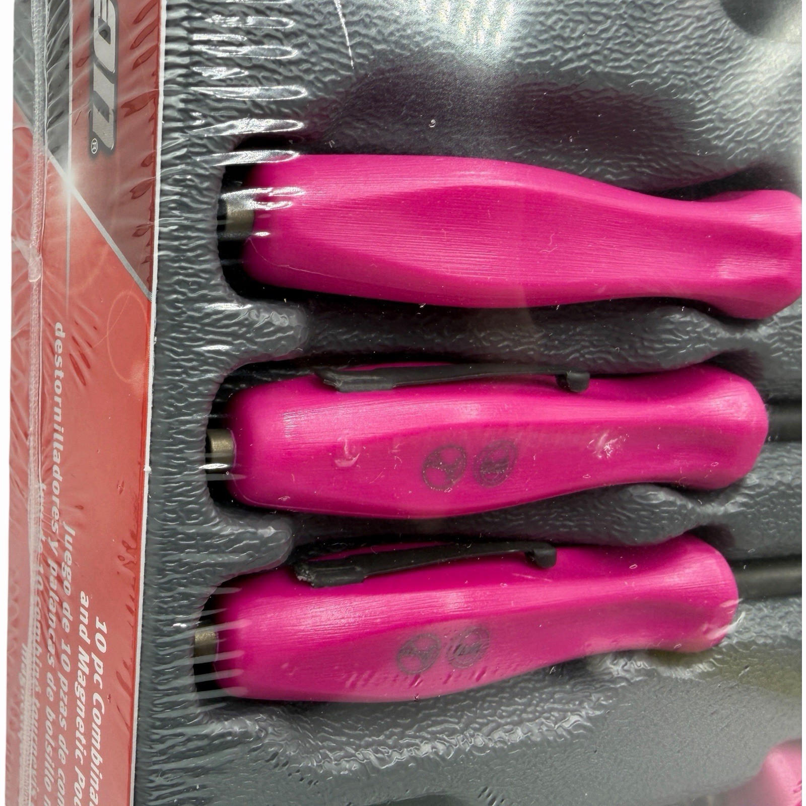 Snap On Tools Pink Hard Handle Combination Screwdriver Set SDDX70APP 7 Piece New