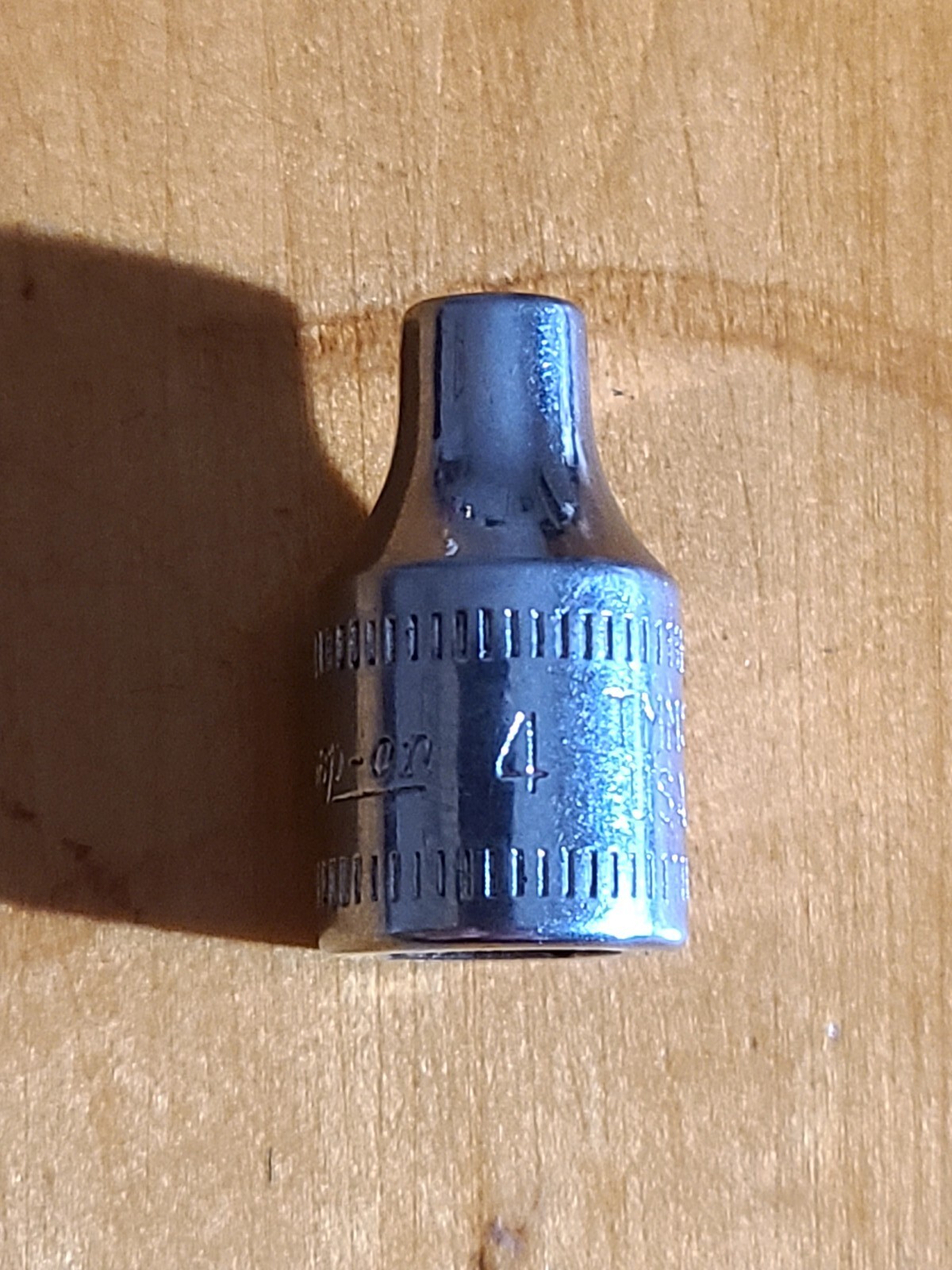 Snap On Tools 1/4” Drive 4MM 6 Point Metric Shallow Chrome Socket TMM4 USA VTG