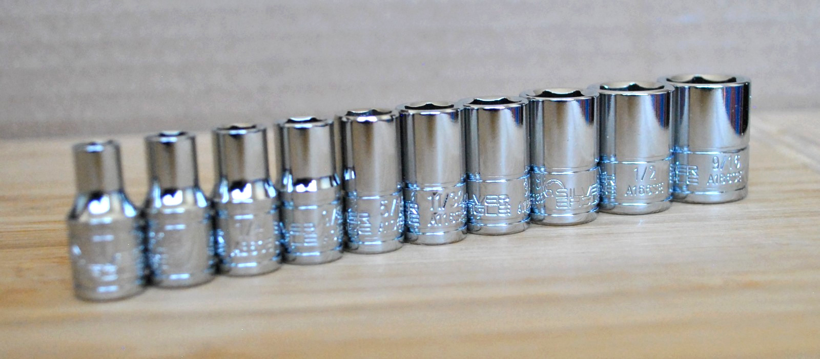 Matco Tools Silver Eagle 10 Pc 1/4 Drive SAE Standard Socket Set 3/16 to 9/16