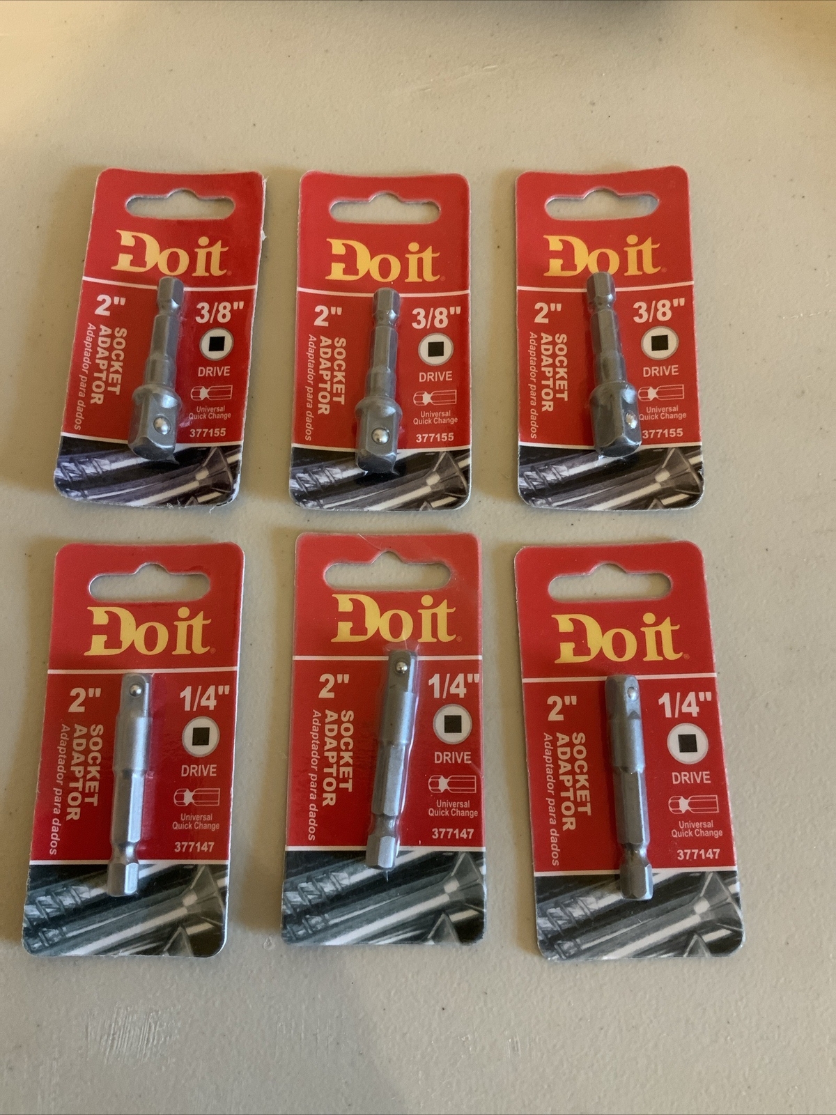 3 EA Do it 3/8 & 1/4 Square Socket Adapter 377147/377155 FOR DEWALT / MILWAUKEE
