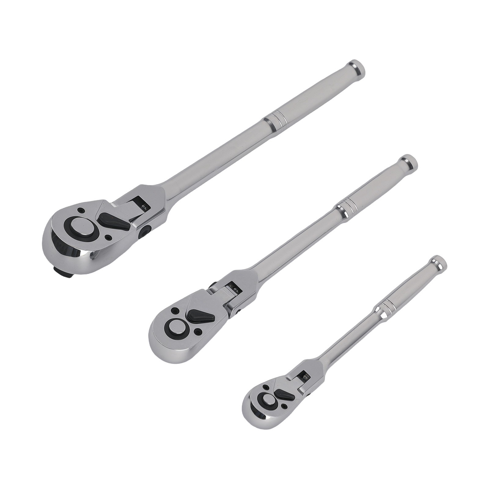 6PC Swivel Head Ratchet Set 1/4 3/8 1/2 Drive Extension Bar 72T Hand Tool Kit