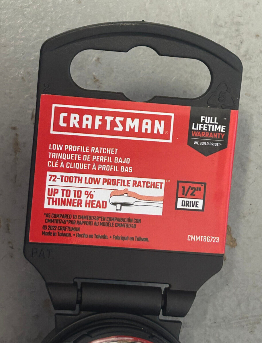 Craftsman CMMT86723 1/2″ Drive 72-Tooth Low Profile Ratchet